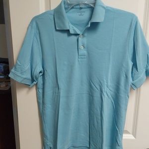 FINAL SALE! Soft turquoise, mens S, pima cotton polo. Banded sleeve.